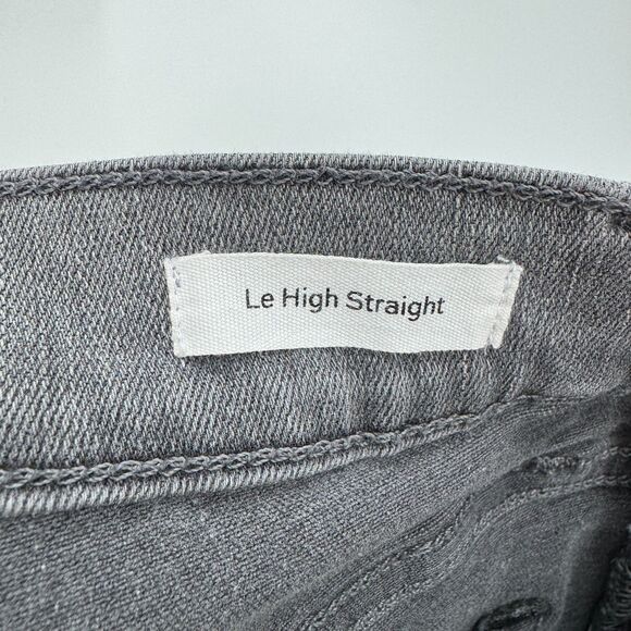 FRAME Le High Straight Leg Gray Silver Strip Field Foil Tux Jeans Size 27 - Picture 7 of 8
